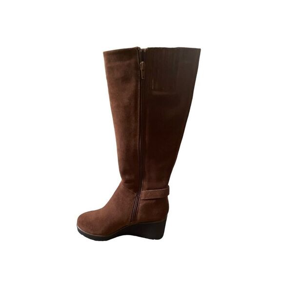 Atlinaa Wedge Riding Boots, size 6.5 color cognac - Picture 2 of 8